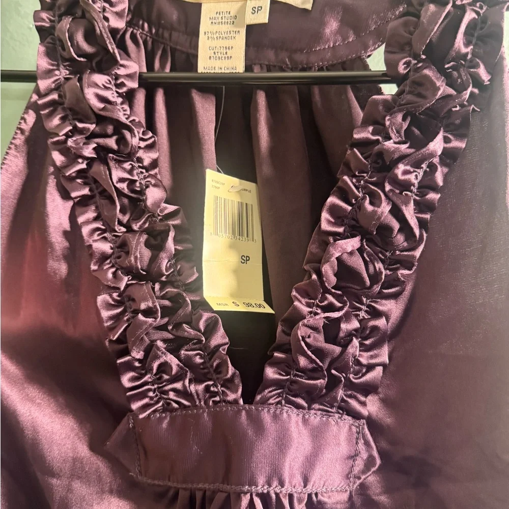 Max Studio Purple Ruffle Tank Top - Picture 5 of 5